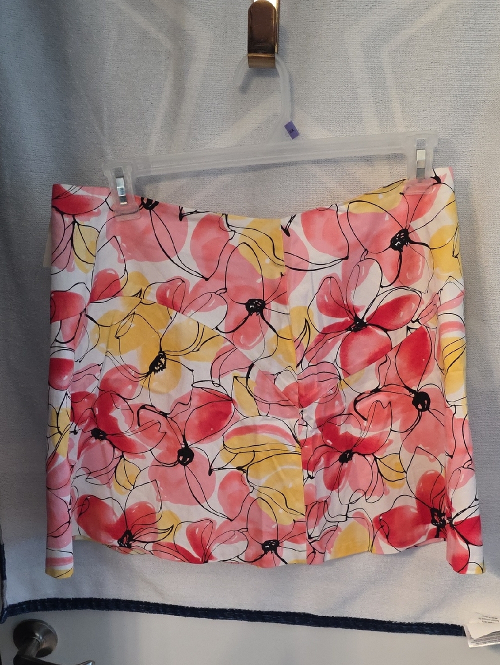 George Peach and Pink Floral Stretch Mini Skirt